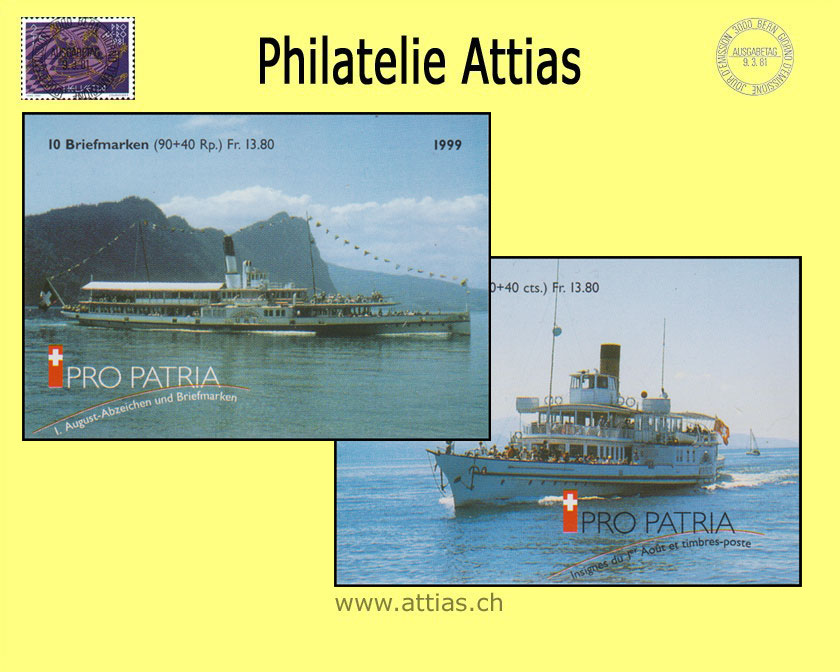 CH 1999 MH Pro Patria (B-11) Postfrisch Dampfschiff "Uri"