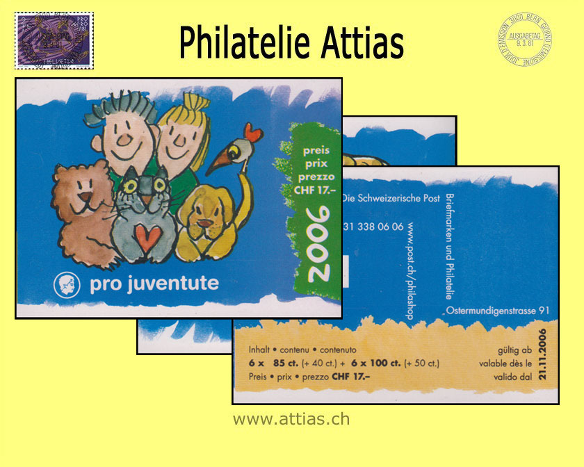 CH 2006 MH Pro Juventute (J-55) FD-Cancel. Drawings