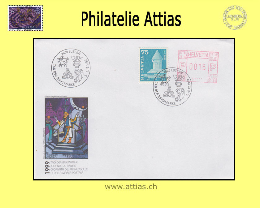 CH 1999 Stamp Day Luzern LU, cover cancelled  3.-5.12.1999 6000 Luzern with machine stamp