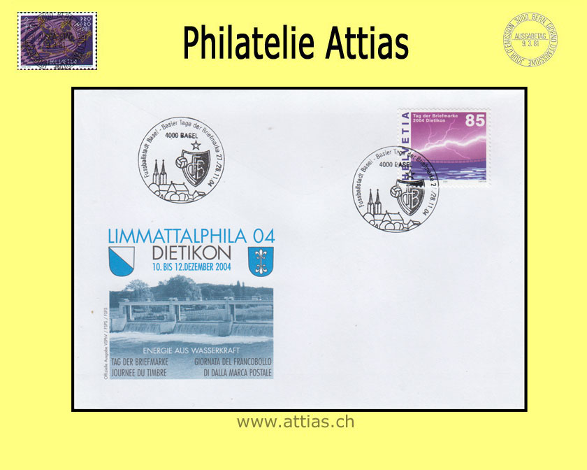 CH 2004 Stamp Day Dietikon ZH, cover cancelled 27./28.11.04 Basel - Basler Tage der Briefmarke
