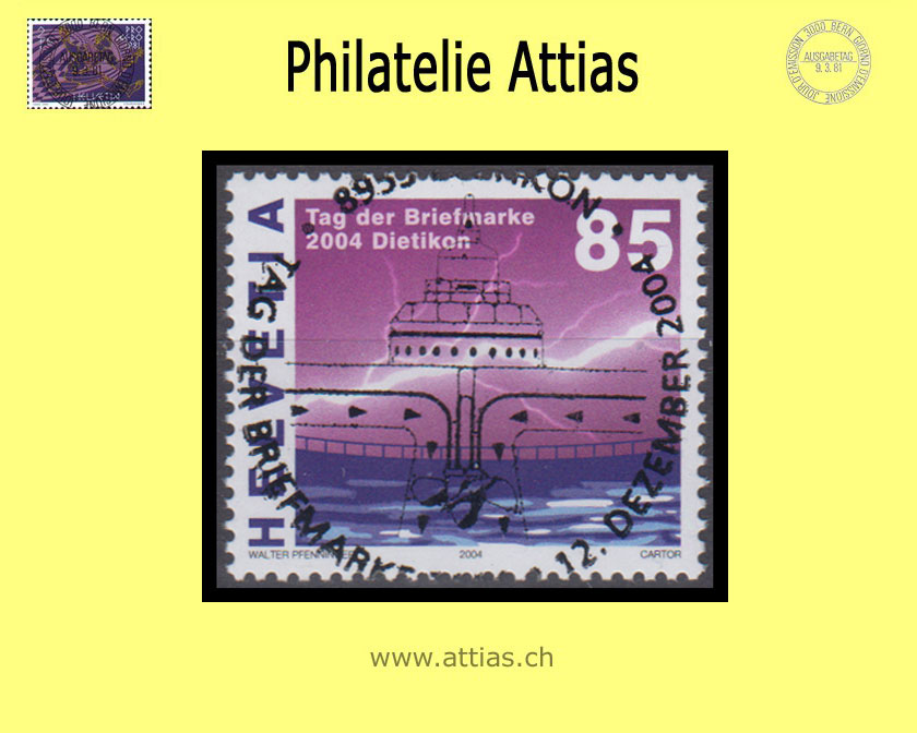 CH 2004 Stamp Day Dietikon ZH, Special stamp Stamp Day with full cancellation 12. Dezember 2004 8953 Dietikon