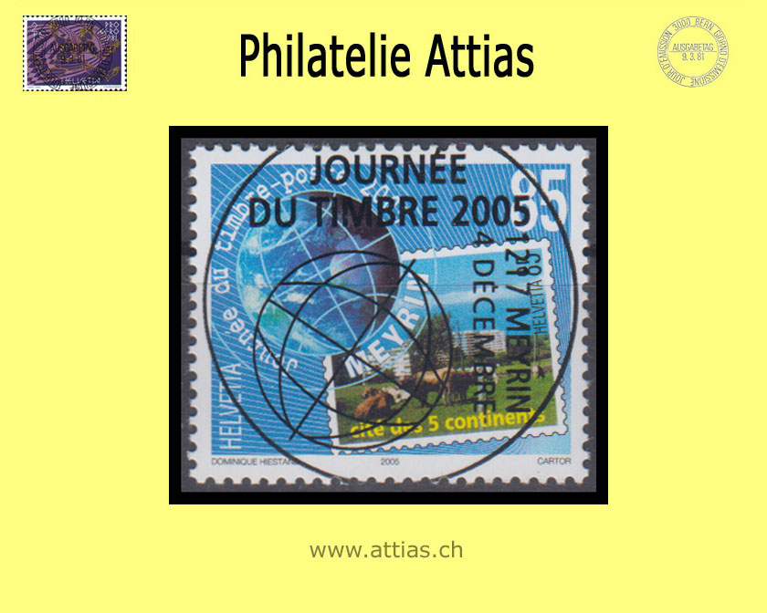 CH 2005 Stamp Day Meyrin GE, Special stamp Journée du timbre Meyrin 2005 with full Cancel. 4 decembre 2005 1217 Meyrin