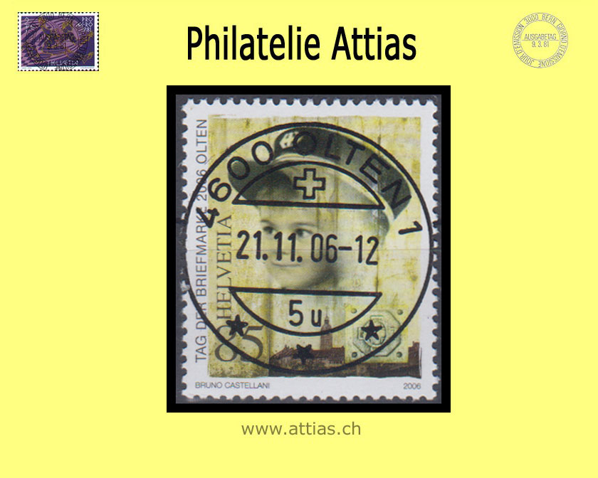 CH 2006 TdB Olten SO, Sondermarke Tag der Briefmarke mit Orts-Vollstempel ET 21.11.05 4600 Olten