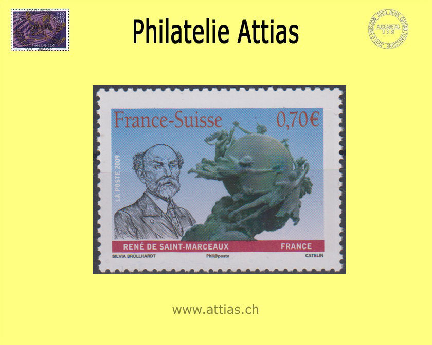 FR 2009 joint issue CH UPU-France, issue France, value MNH